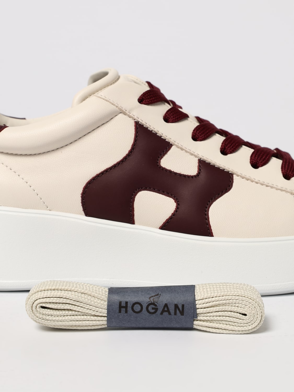 HOGAN SNEAKERS: Sneakers Rebel 564 Hogan in pelle , Panna - Img 4