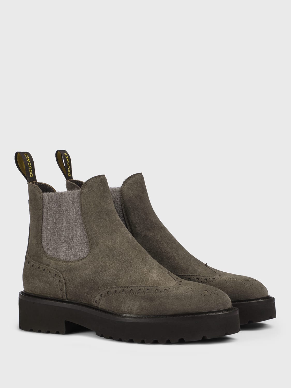 DOUCAL'S STIVALI: Stivaletto Doucal's in camoscio con motivo brogue , Caffe - Img 2