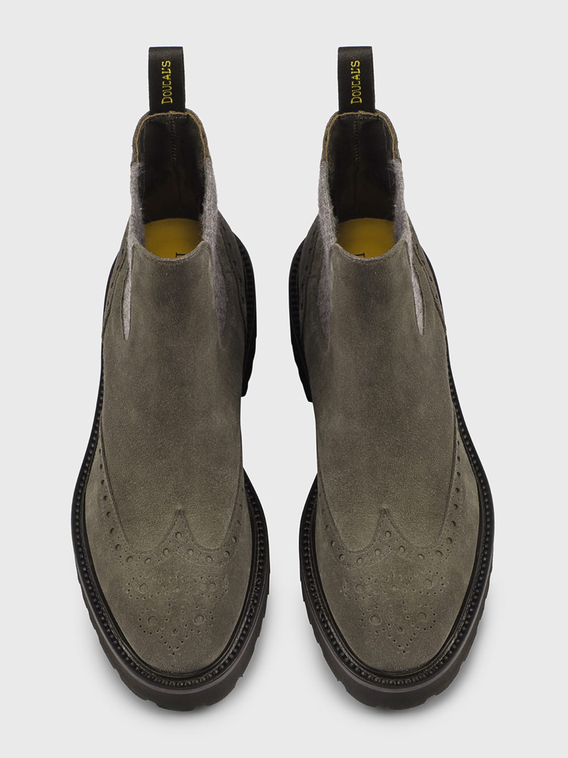 DOUCAL'S STIVALI: Stivaletto Doucal's in camoscio con motivo brogue , Caffe - Img 3