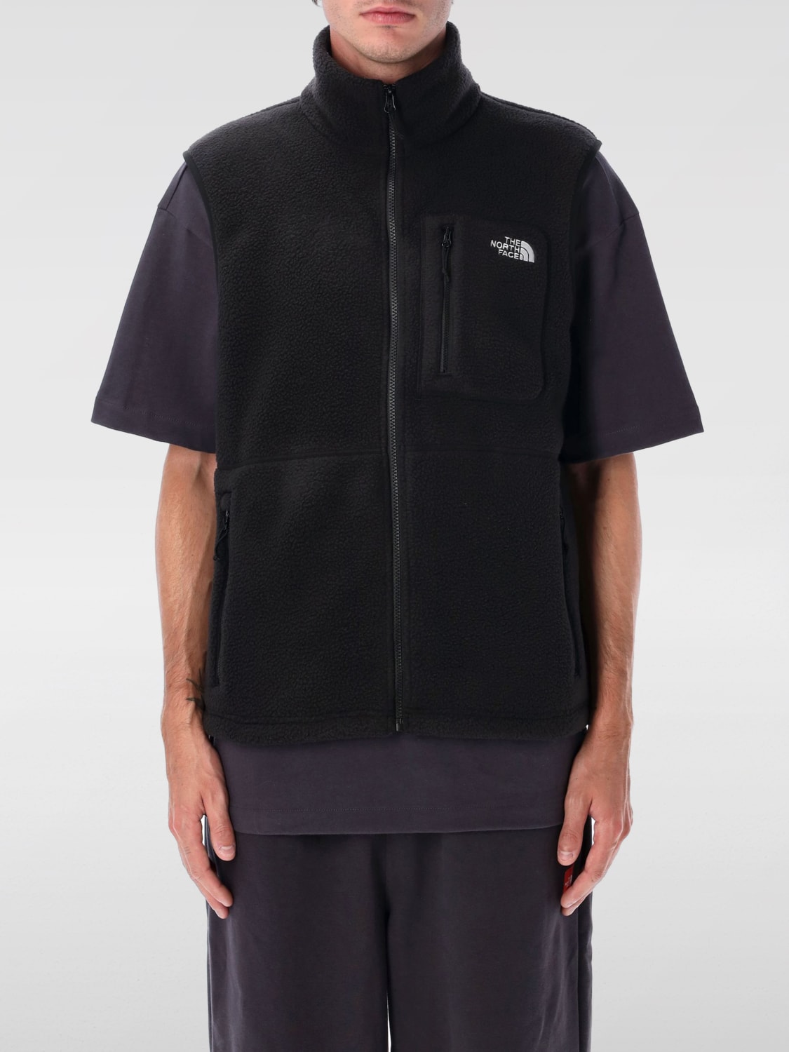 THE NORTH FACE GILET: Gilet in pile con logo The North Face, Nero - Img 1