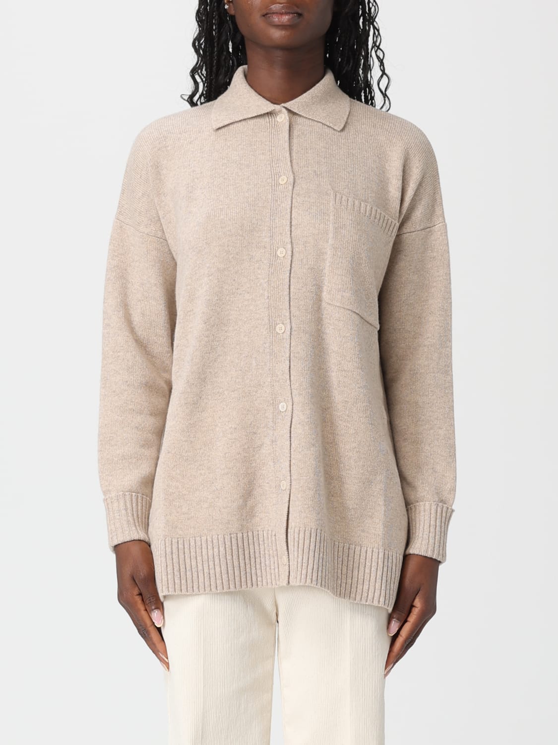 MAX MARA POLO SHIRT: Sweater woman Max Mara, Beige - Img 1