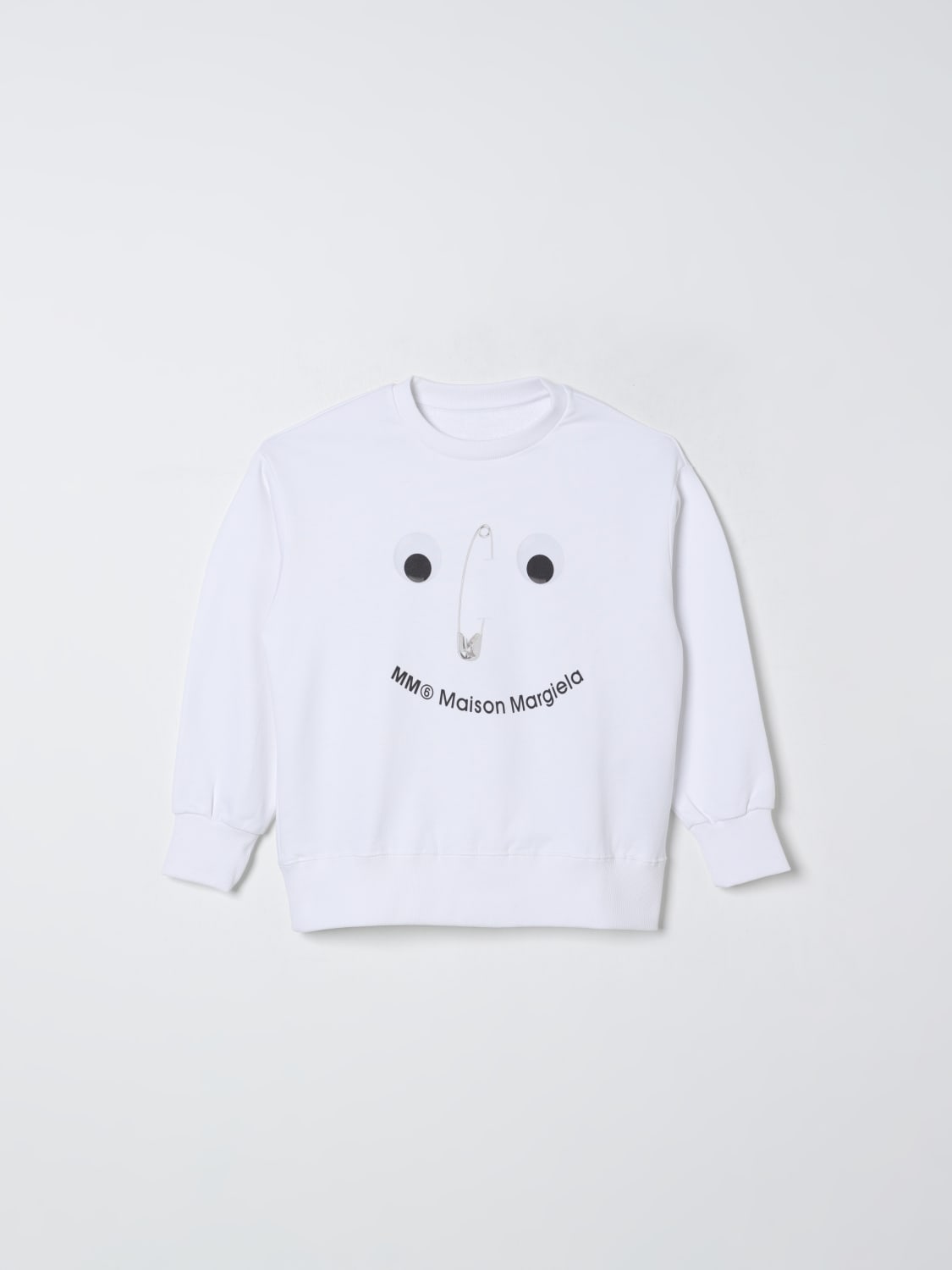 MM6 MAISON MARGIELA MAGLIA: Felpa Maison Margiela in cotone con logo, Bianco - Img 1
