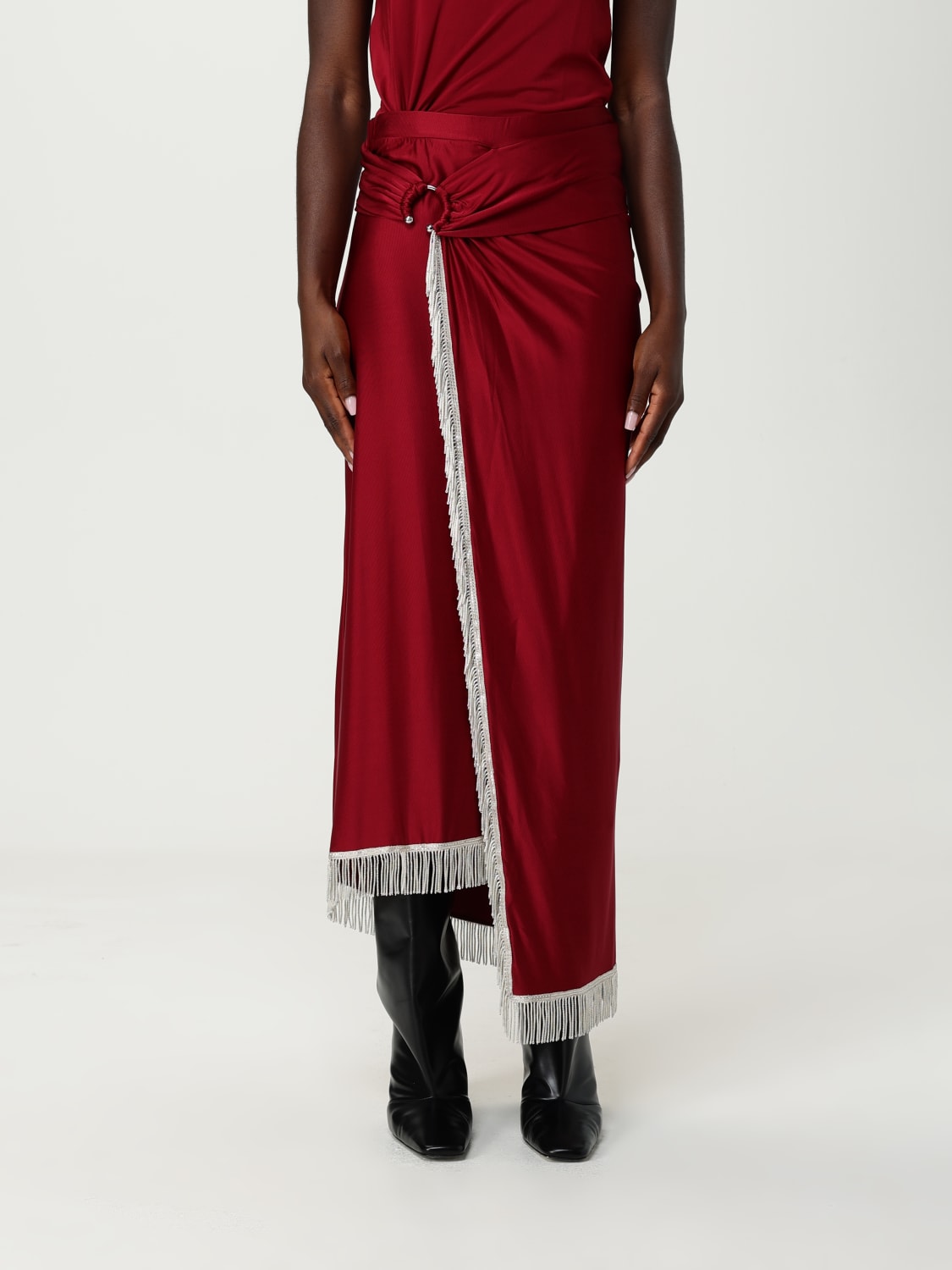 RABANNE JUPE: Jupe femme Rabanne, Rouge - Img 1