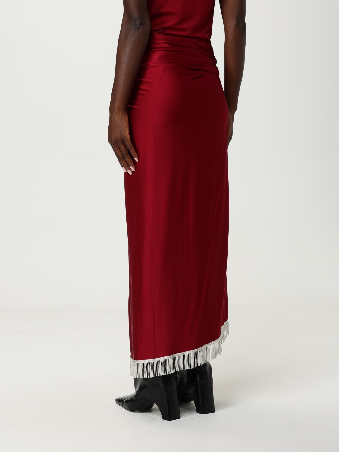 RABANNE JUPE: Jupe femme Rabanne, Rouge - Img 3