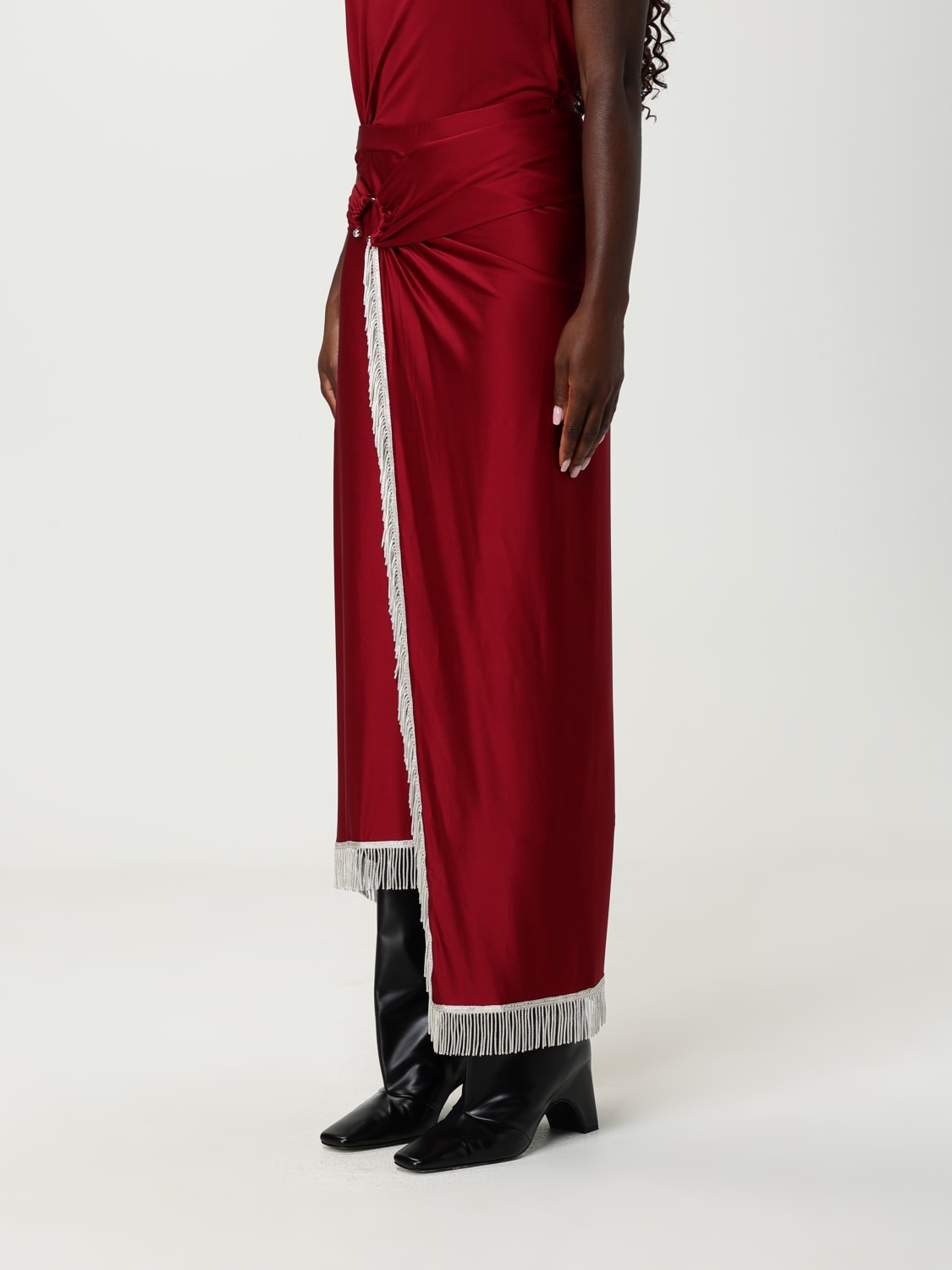 RABANNE JUPE: Jupe femme Rabanne, Rouge - Img 4