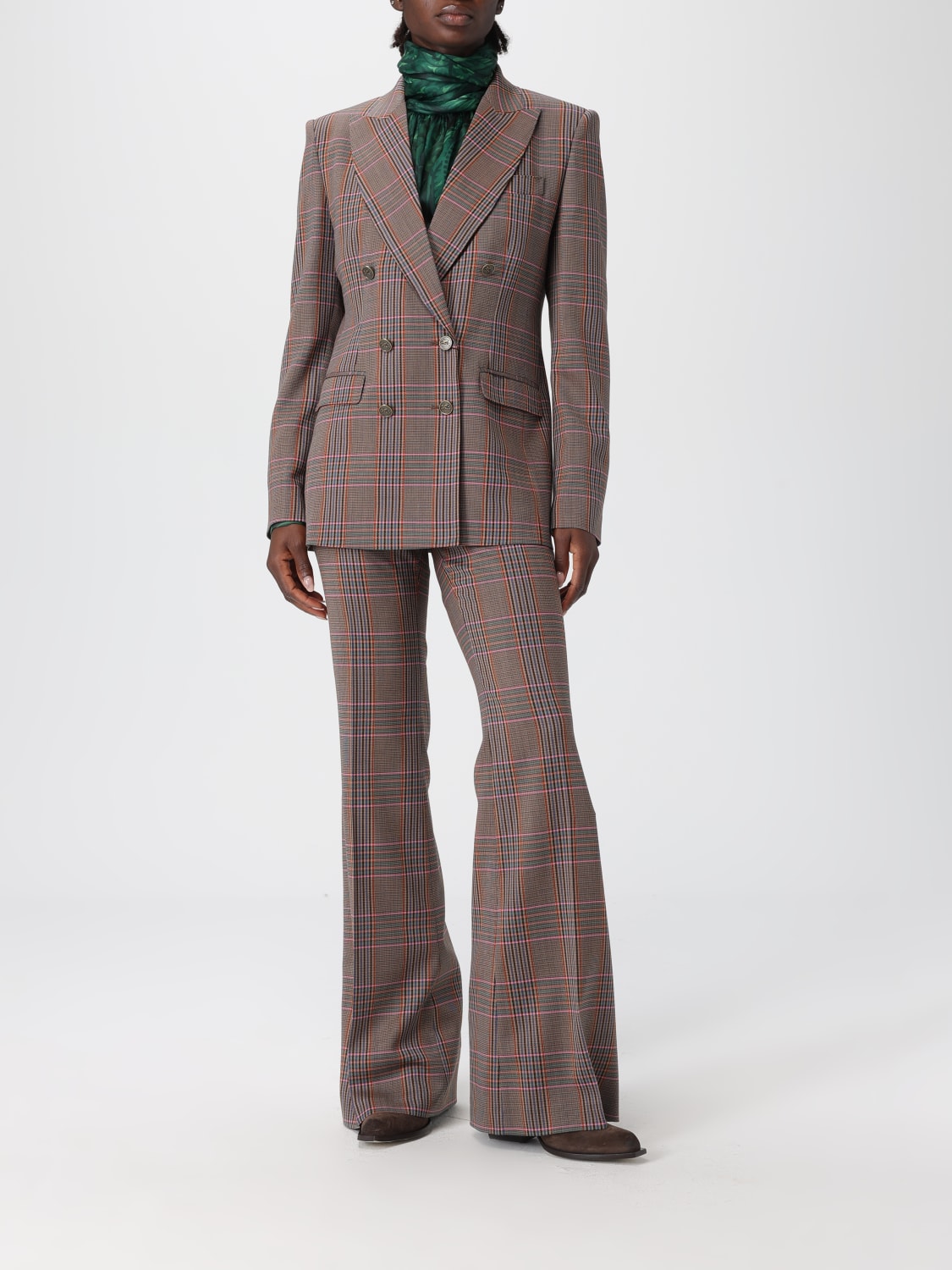 ETRO PANTALONI: Pantalone a zampa Etro in misto lana Principe di Galles , Fantasia - Img 2