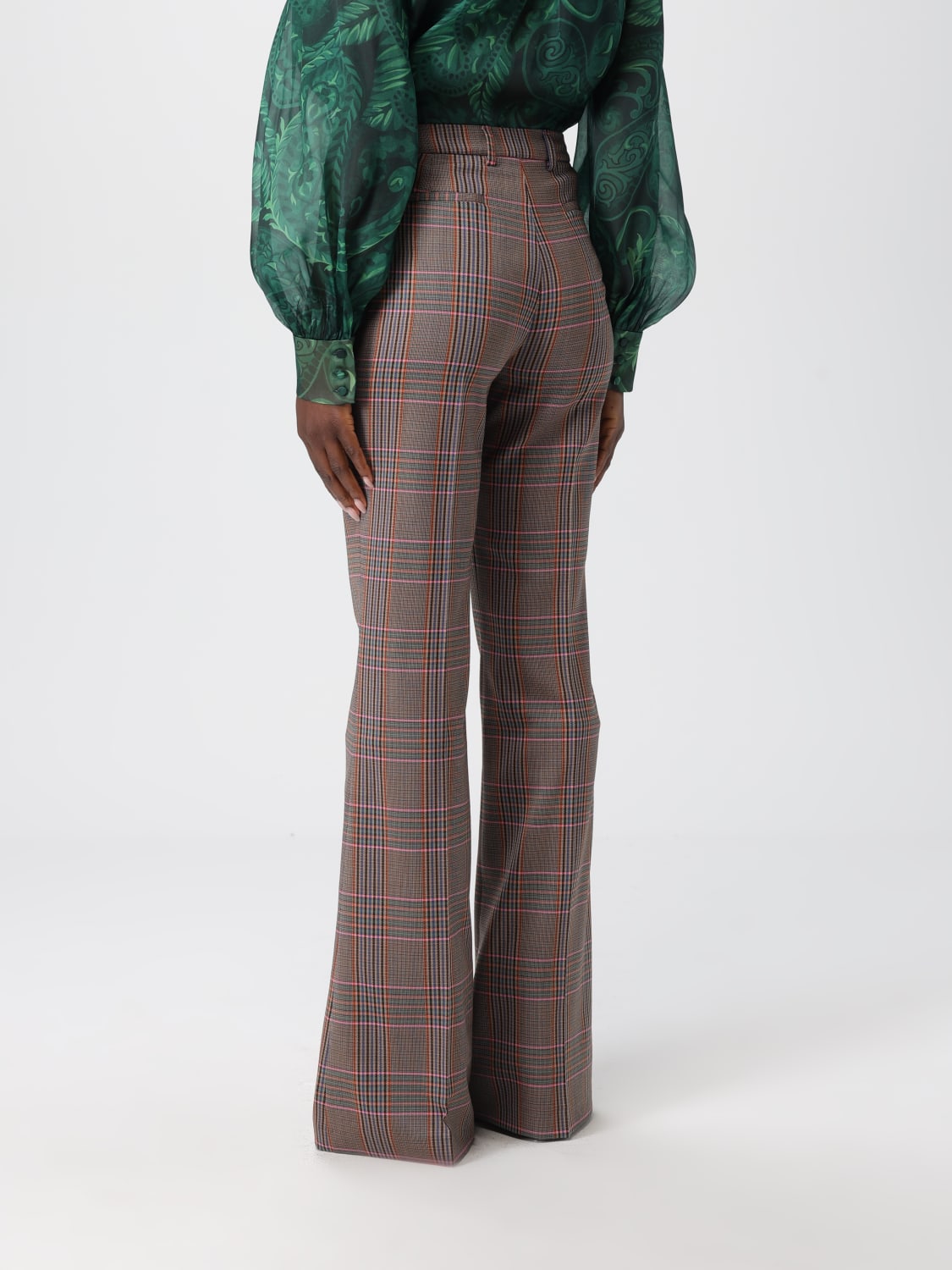 ETRO PANTALONI: Pantalone a zampa Etro in misto lana Principe di Galles , Fantasia - Img 3