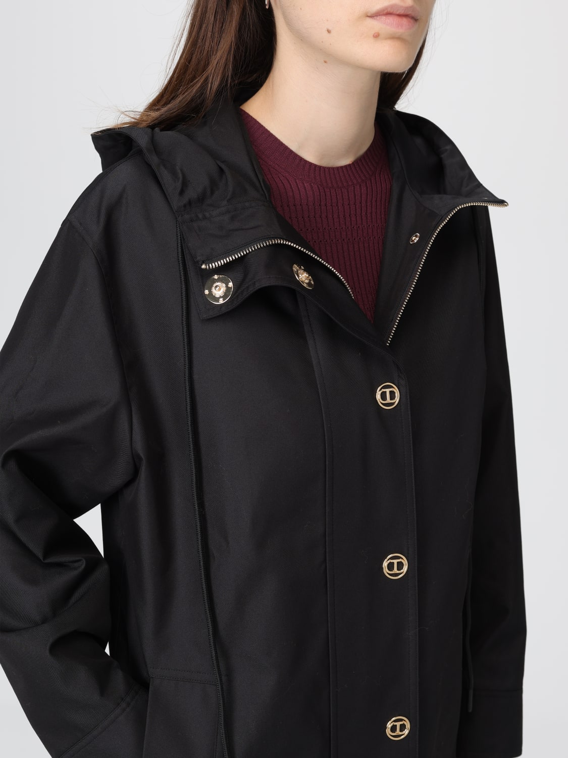 TWINSET JACKET: Trench coat woman Twinset, Black - Img 4