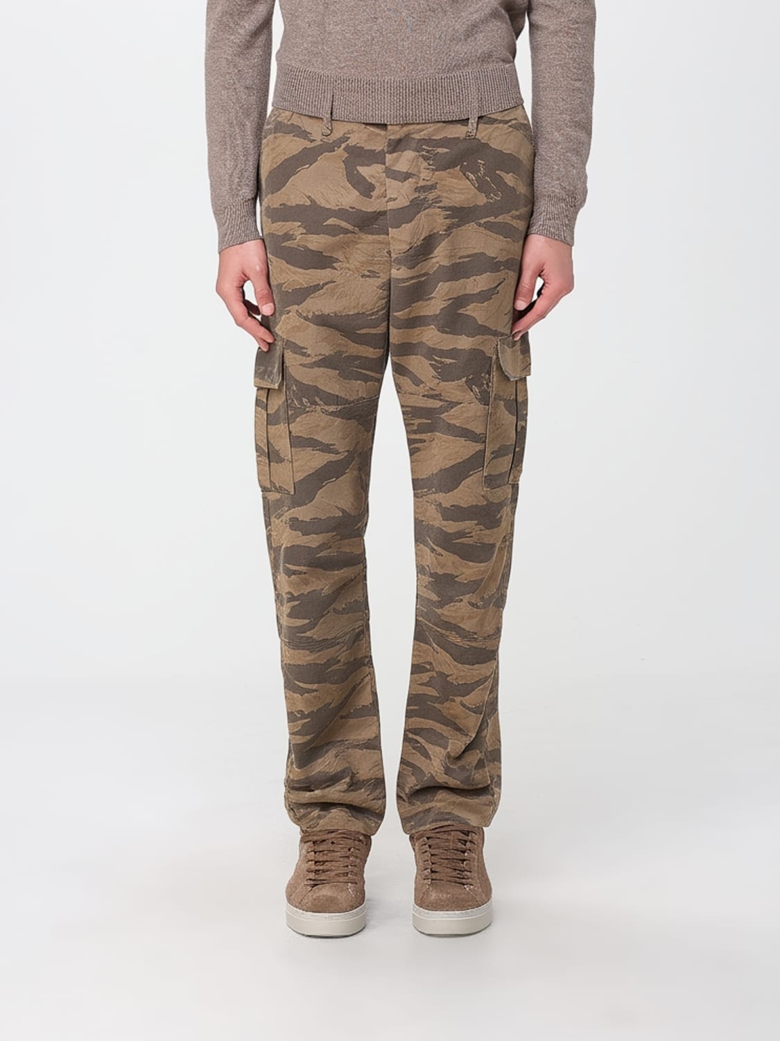 REPRESENT PANTALONI: Pantalone in cotone camouflage Represent, Marrone - Img 1