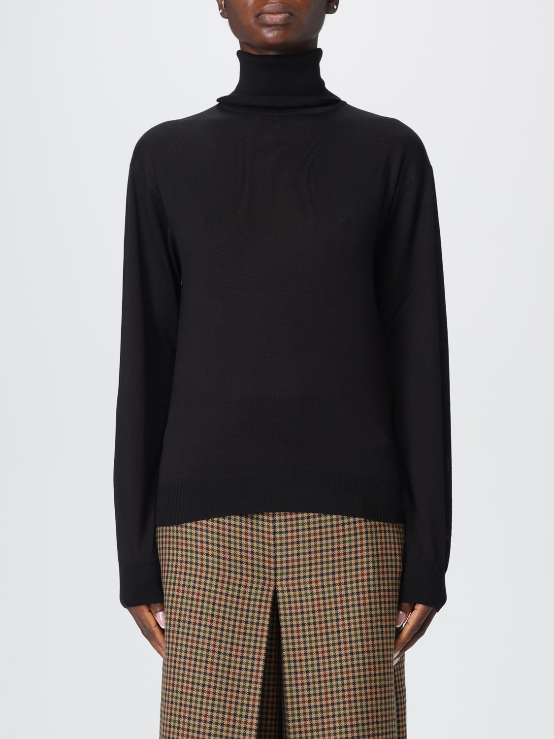 SAINT LAURENT SWEATER: Saint Laurent wool and cashmere knit turtleneck sweater, Black - Img 1