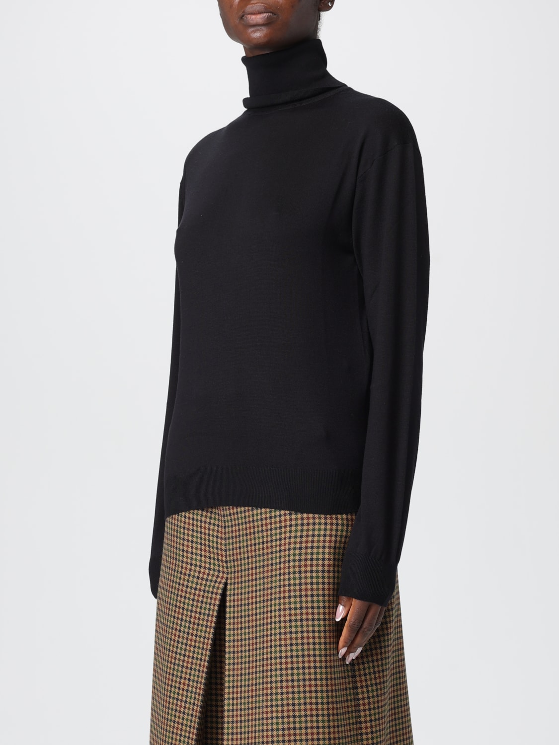 SAINT LAURENT SWEATER: Saint Laurent wool and cashmere knit turtleneck sweater, Black - Img 4