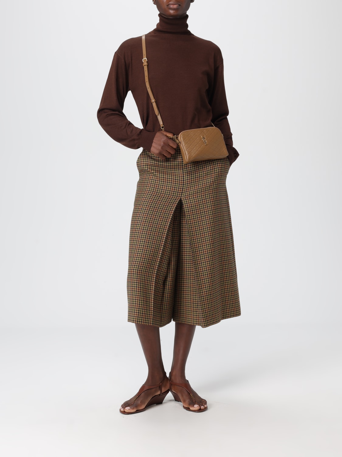 SAINT LAURENT PULL: Cardigan femme Saint Laurent, Marron - Img 2