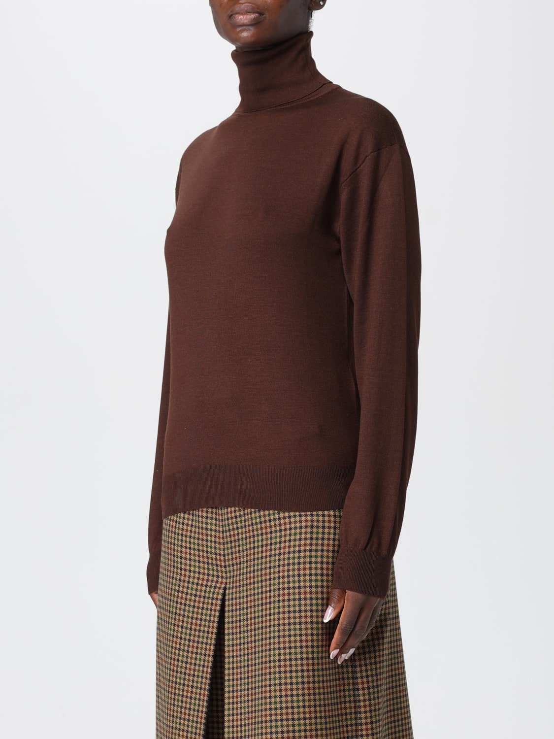 SAINT LAURENT PULL: Cardigan femme Saint Laurent, Marron - Img 4