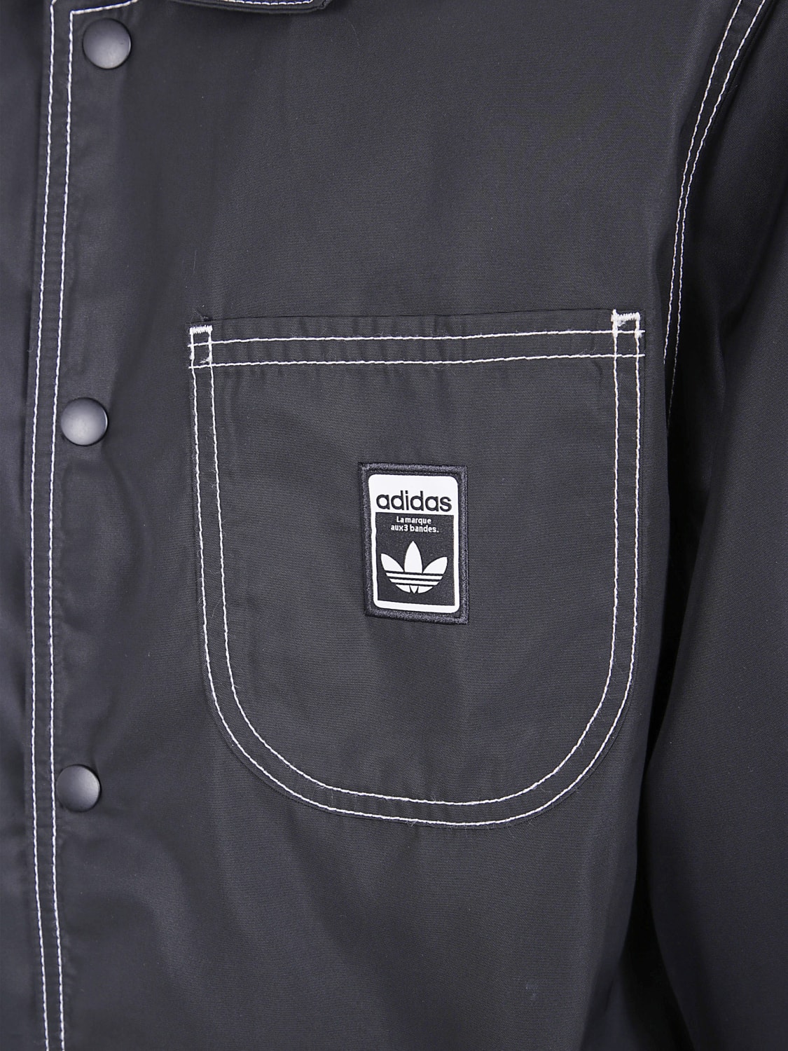 ADIDAS ORIGINALS GIACCA: Giacca camicia Wabash Adidas Originals di jeans, Nero - Img 3