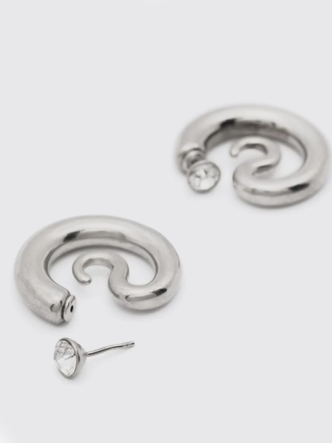 PANCONESI GIOIELLO: Orecchini Serpent Diamond Panconesi in ottone con strass incastonati , Silver - Img 3