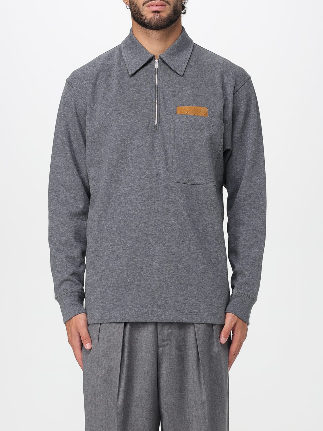 BOTTEGA VENETA: Sweater men - Grey | Bottega Veneta polo shirt