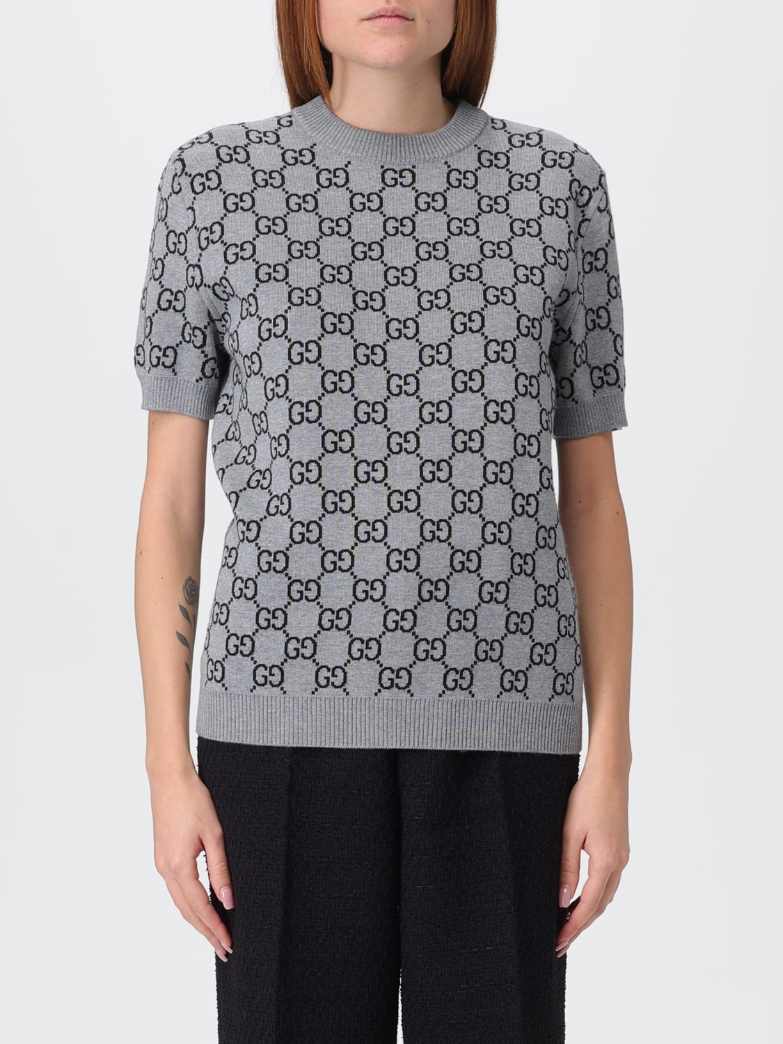 GUCCI SWEATER: Top woman Gucci, Grey - Img 1