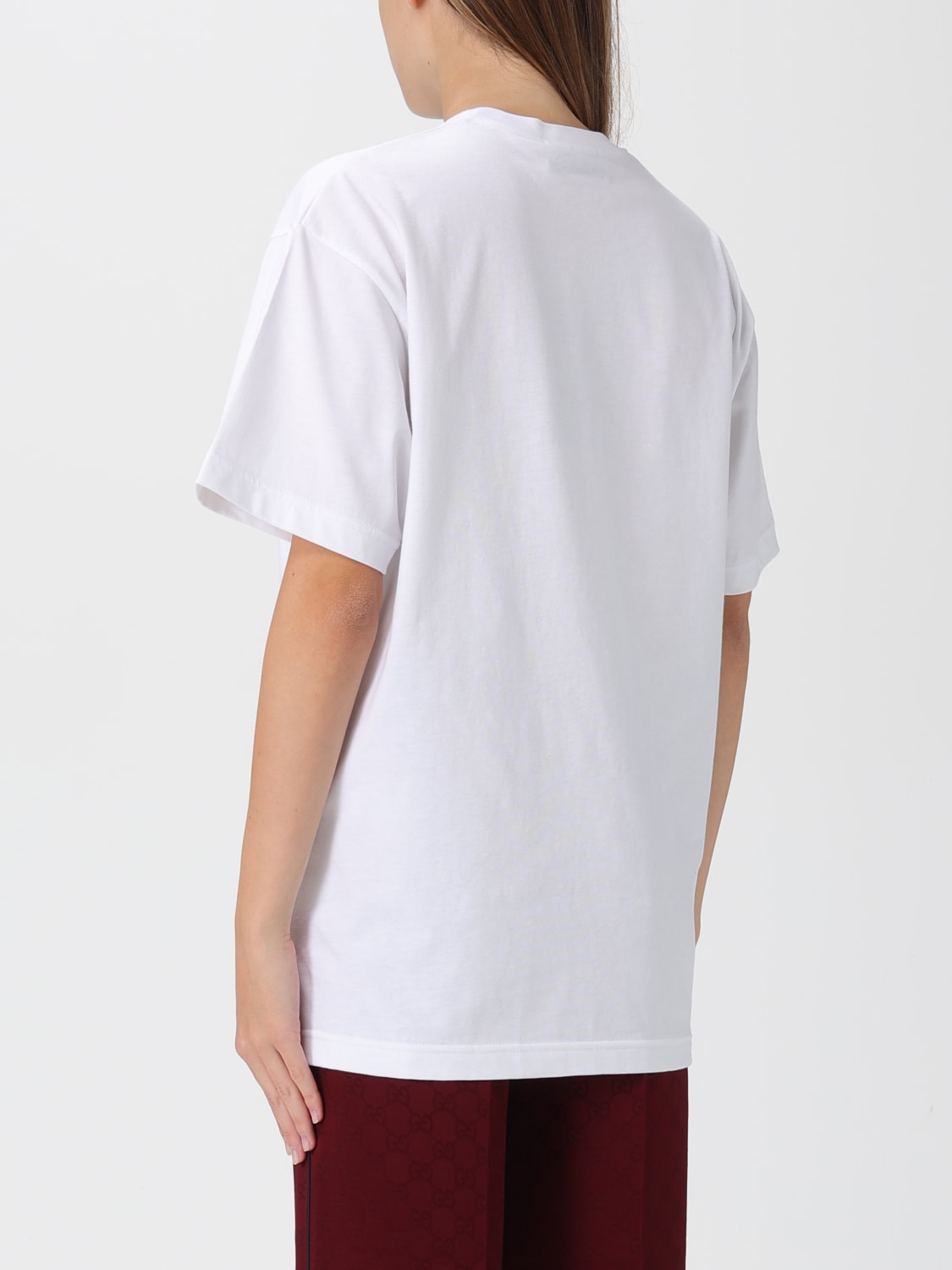 GUCCI T-SHIRTS: T-shirt in cotone Web Gucci, Bianco - Img 3