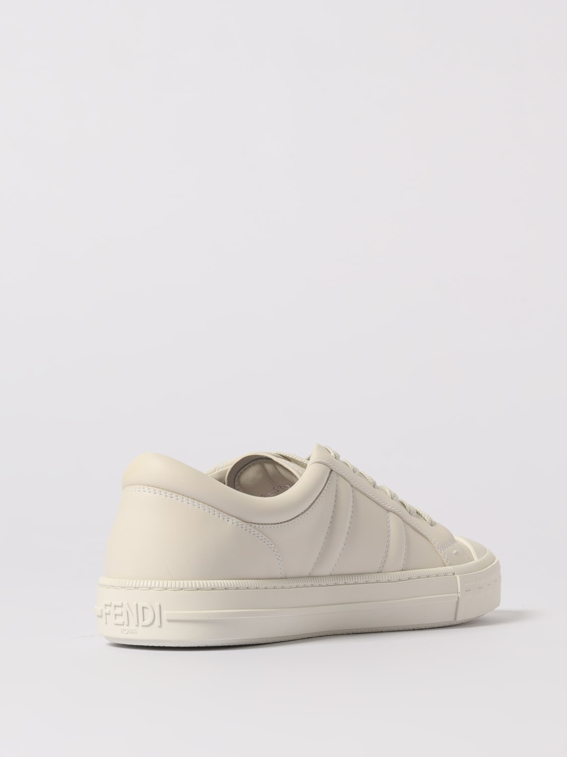 FENDI SNEAKERS: Sneakers Domino Fendi in pelle , Bianco - Img 3