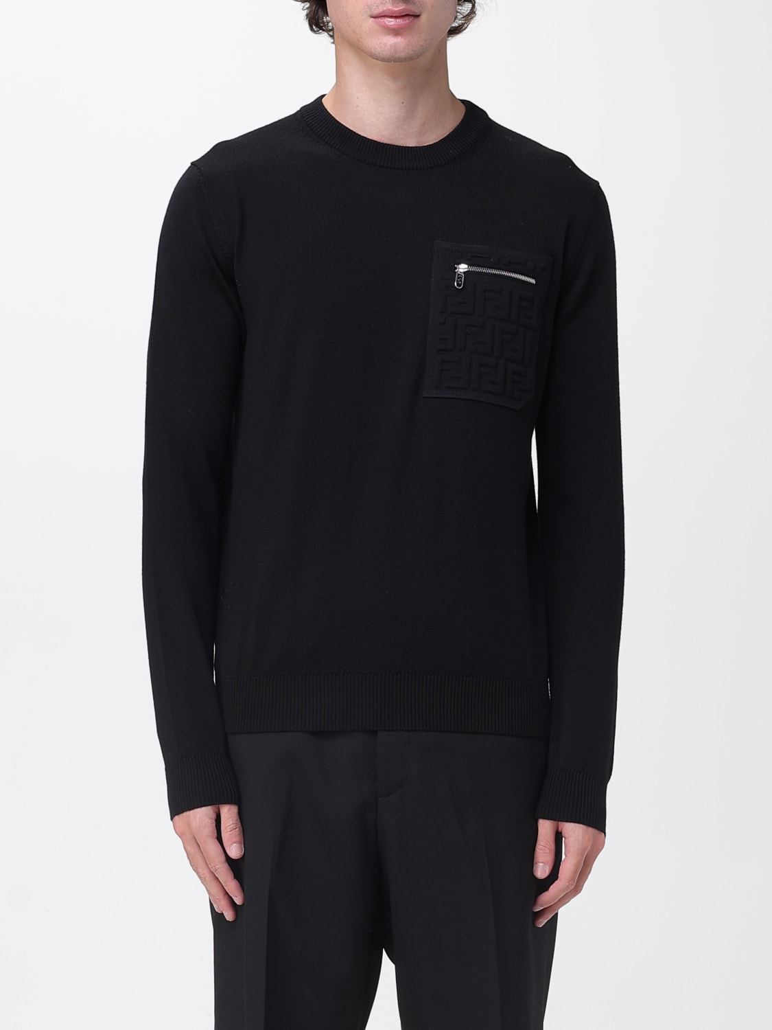FENDI PULLOVER: Pullover herren Fendi, Schwarz - Img 1