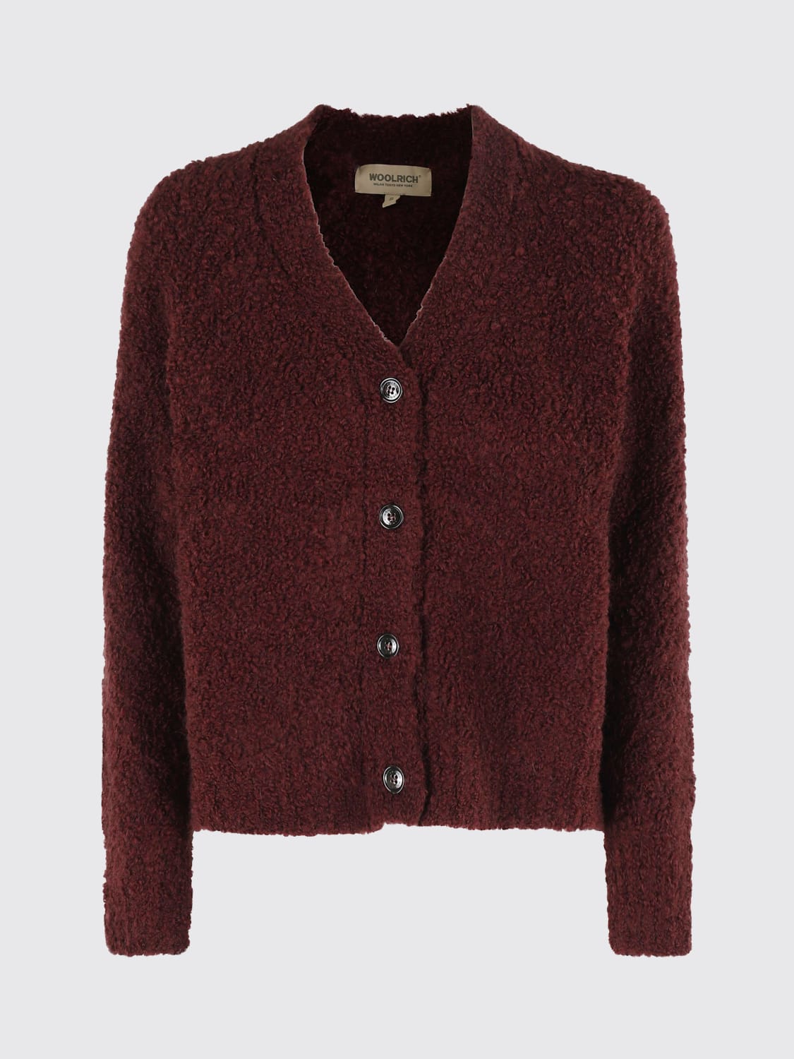WOOLRICH MAGLIA: Cardigan in misto cotone Woolrich, Vino - Img 1
