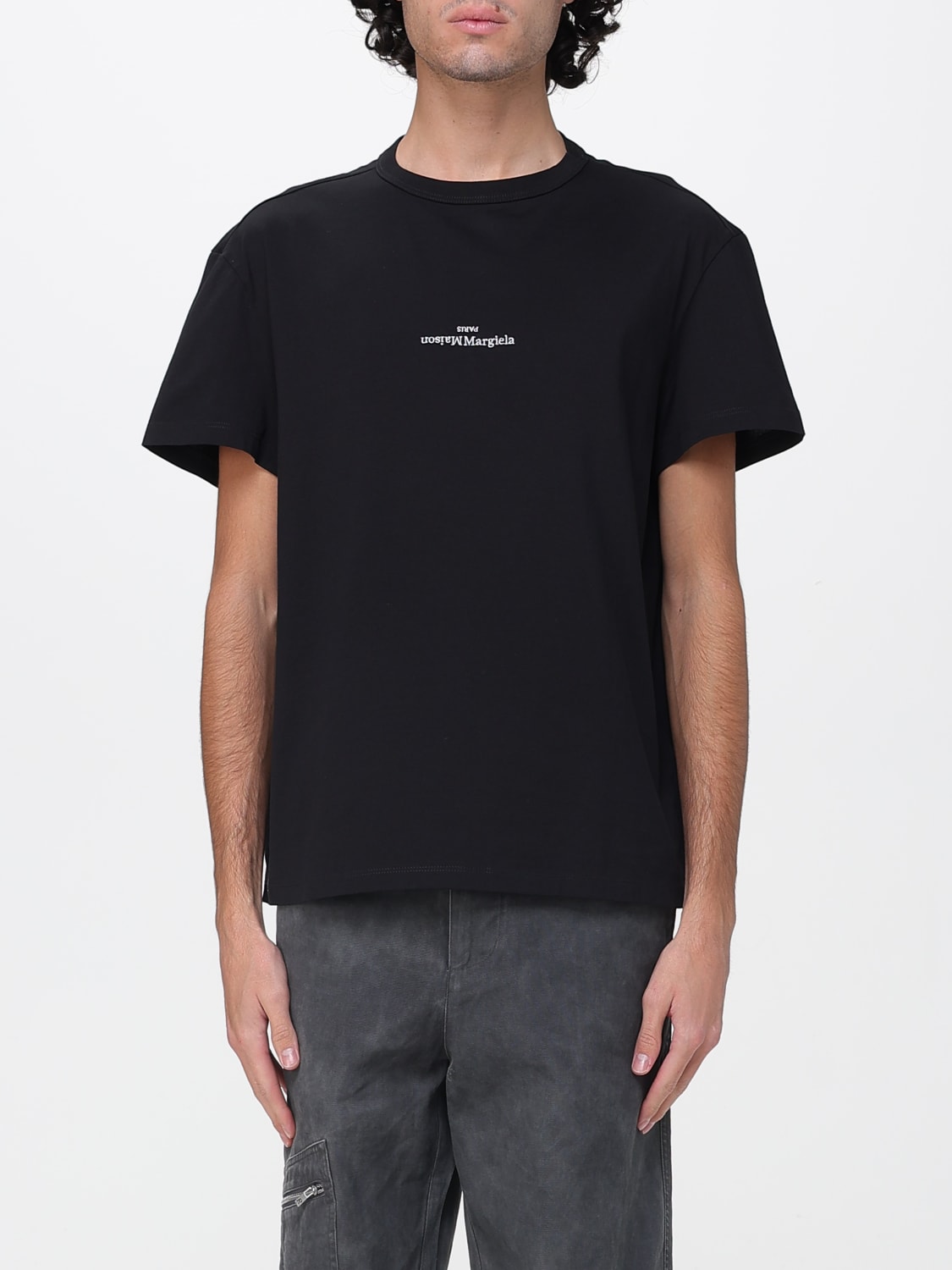 MAISON MARGIELA T-SHIRT: T-shirt in cotone con logo Maison Margiela, Nero - Img 1