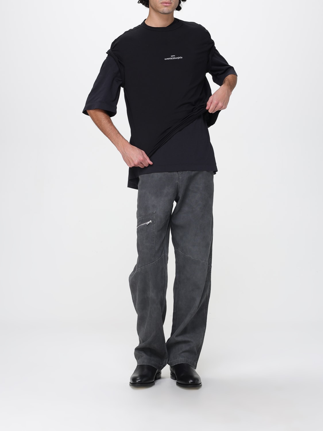 MAISON MARGIELA T-SHIRT: T-shirt in cotone con logo Maison Margiela, Nero - Img 2