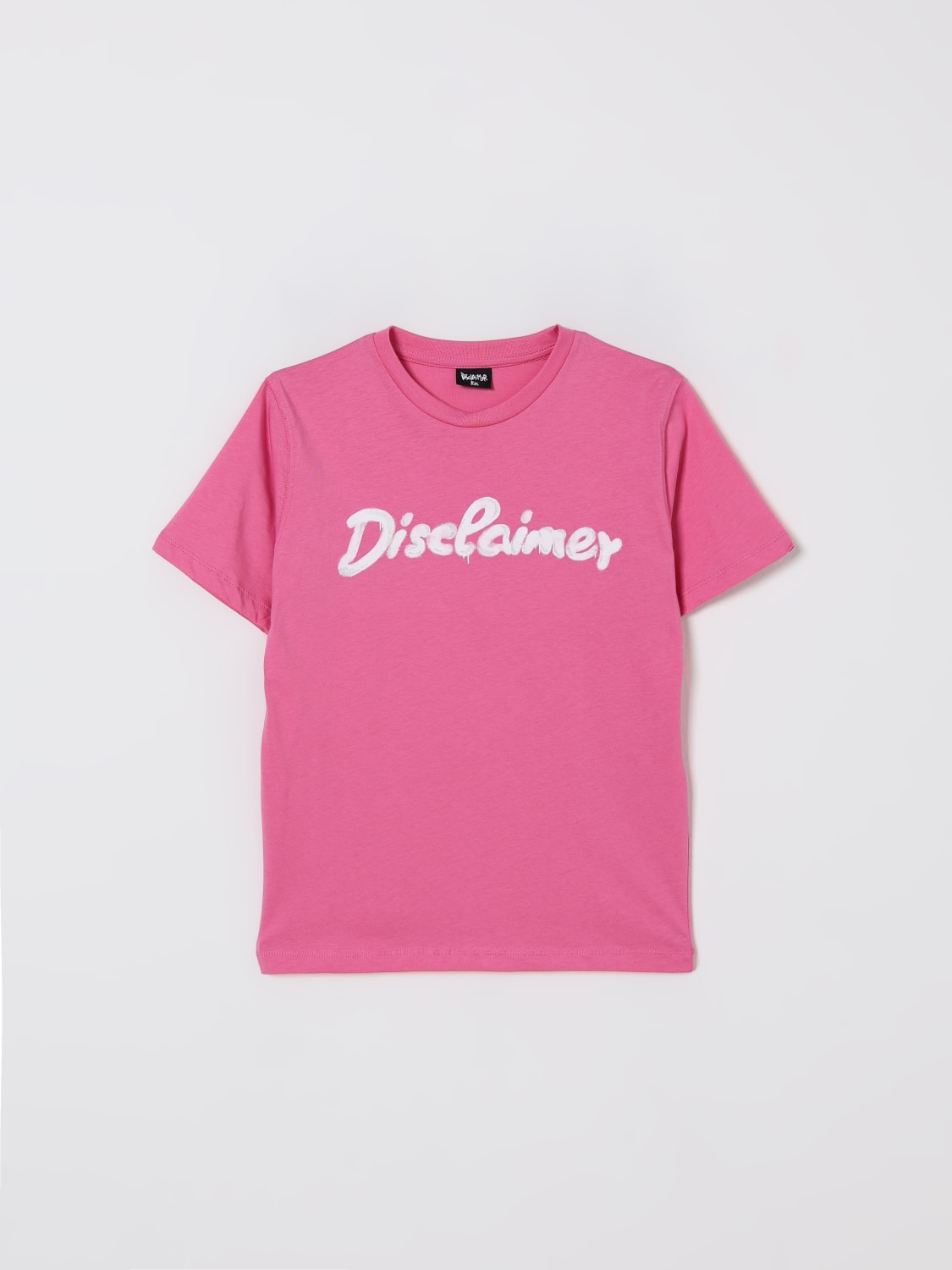 DISCLAIMER T-SHIRT: T-shirt Disclaimer in cotone con logo , Rosa - Img 1