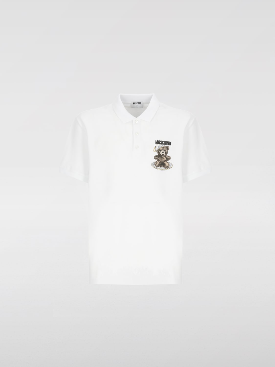 MOSCHINO COUTURE POLO: Polo Moschino Couture in cotone con logo , Bianco - Img 5