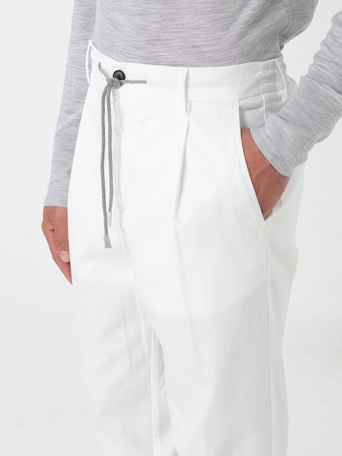 ELEVENTY БРЮКИ: Брюки Мужское Eleventy, Белый - Img 3