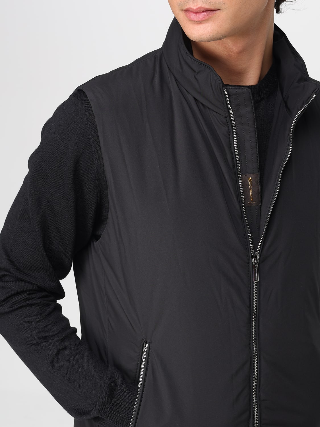 MOORER GILET: Gilet Moorer in nylon imbottito , Nero - Img 4