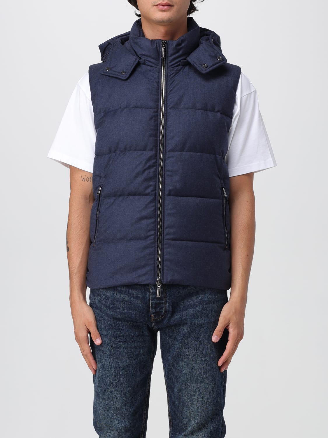 MOORER SUIT VEST: Coat men Moorer, Denim - Img 1