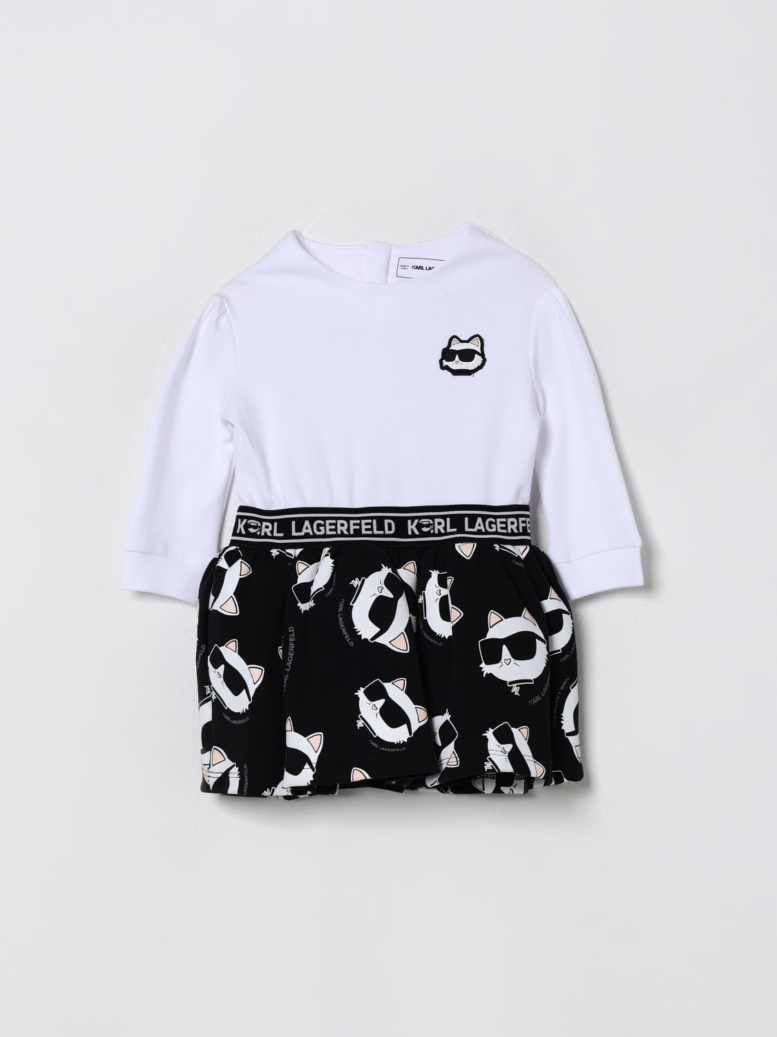 KARL LAGERFELD KIDS KLEID: Kleid kinder Karl Lagerfeld Kids, Weiß - Img 1