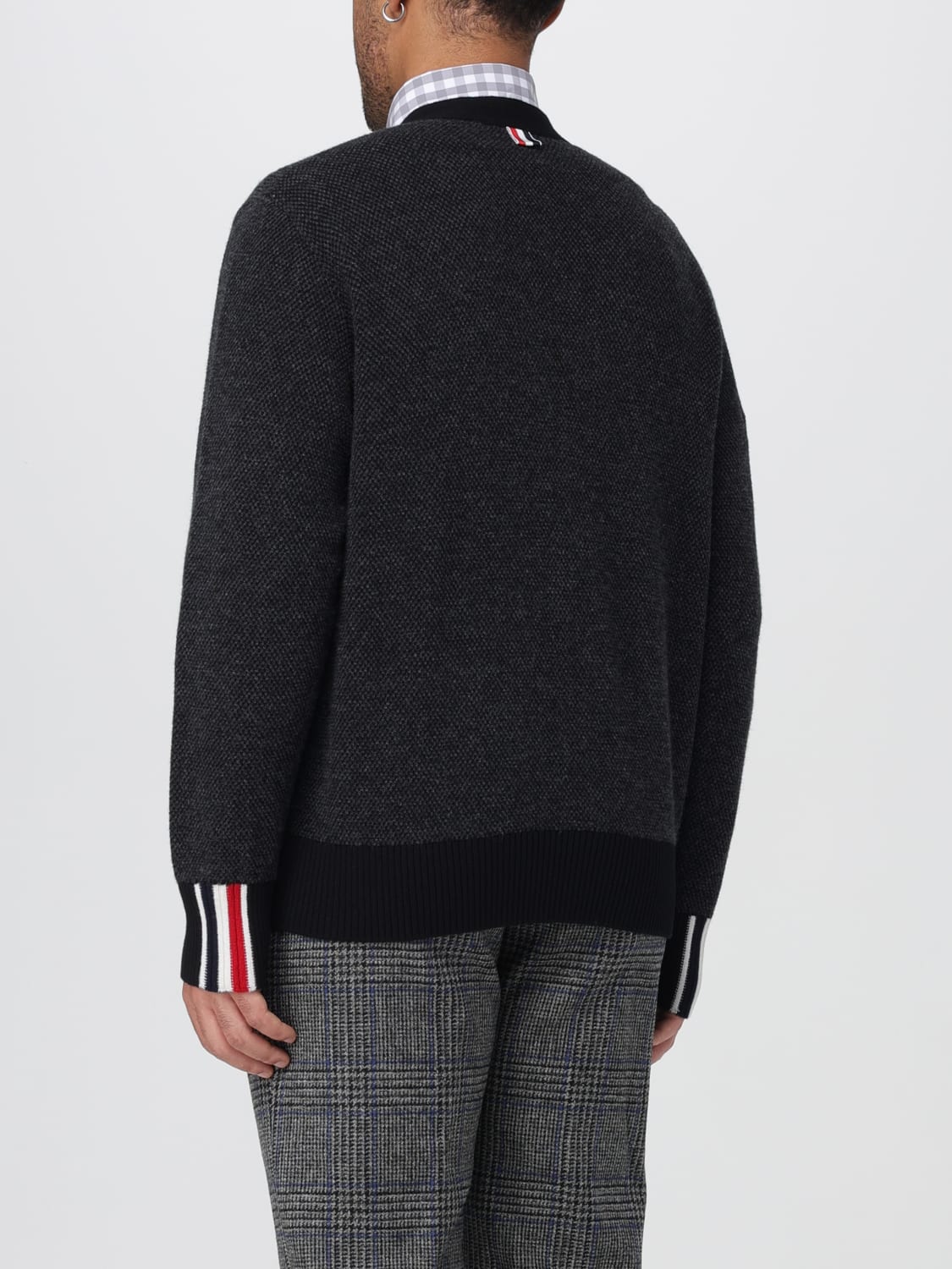 THOM BROWNE 毛衣: 毛衣 男士 Thom Browne, 灰色 - Img 3