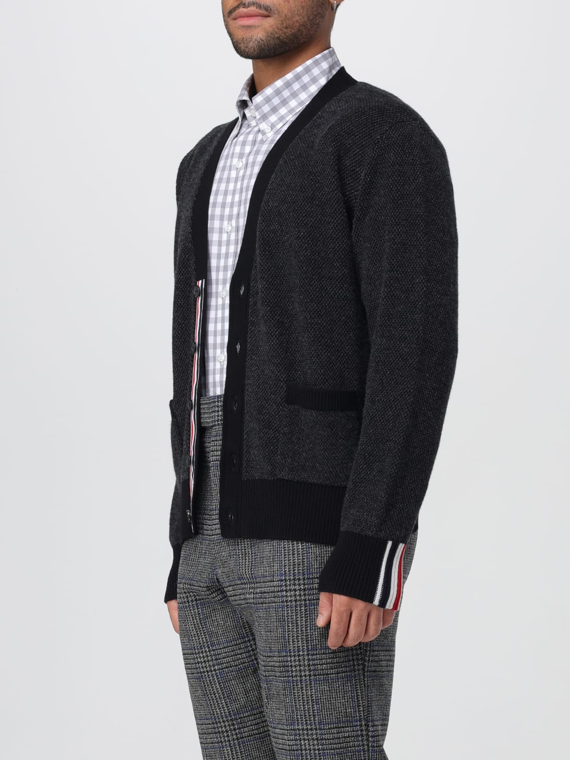 THOM BROWNE 毛衣: 毛衣 男士 Thom Browne, 灰色 - Img 4