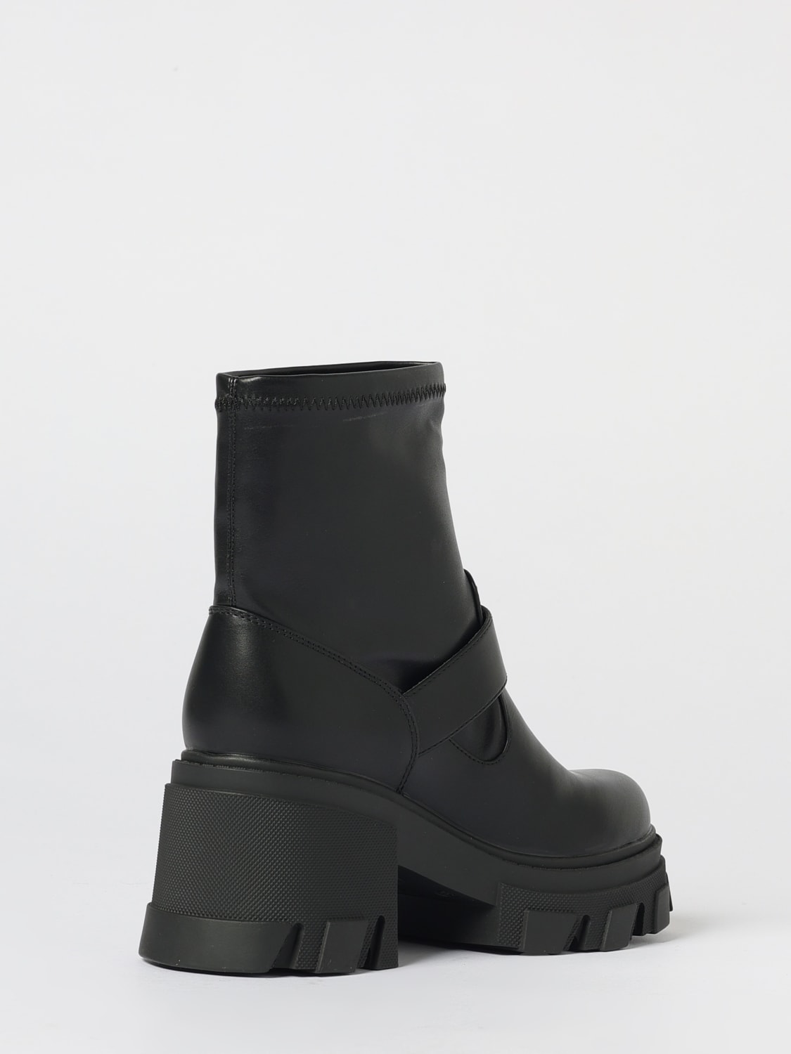 VERSACE JEANS COUTURE BOOTS: Flat ankle boots woman Versace Jeans Couture, Black - Img 3