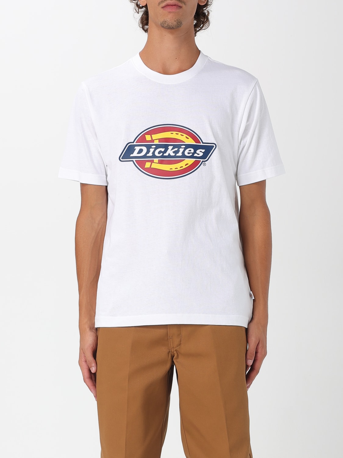 DICKIES T-SHIRT: T-shirt in cotone con stampa logo Dickies, Bianco - Img 1