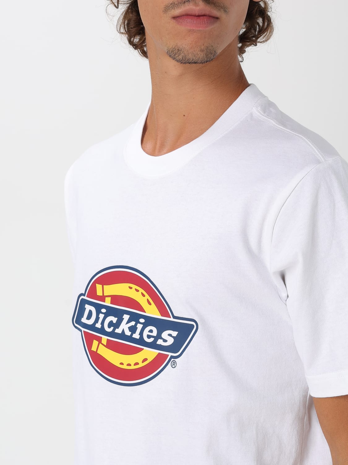 DICKIES T-SHIRT: T-shirt in cotone con stampa logo Dickies, Bianco - Img 3