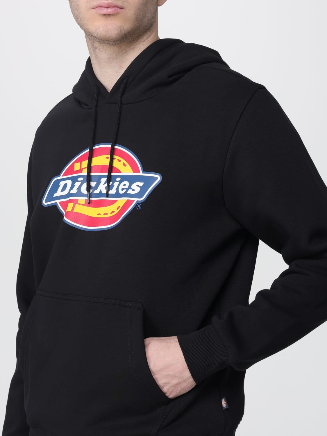 DICKIES FELPA: Felpa con cappuccio in cotone con logo Dickies, Nero - Img 3