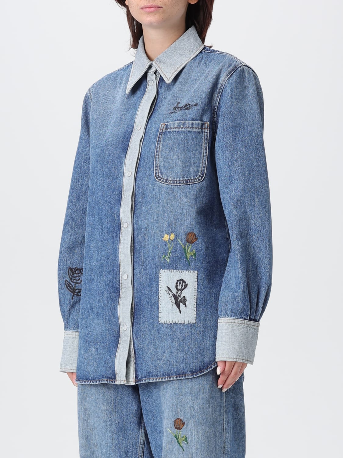 MARNI HEMDBLUSE: Hemdbluse damen Marni, Hellblau - Img 4