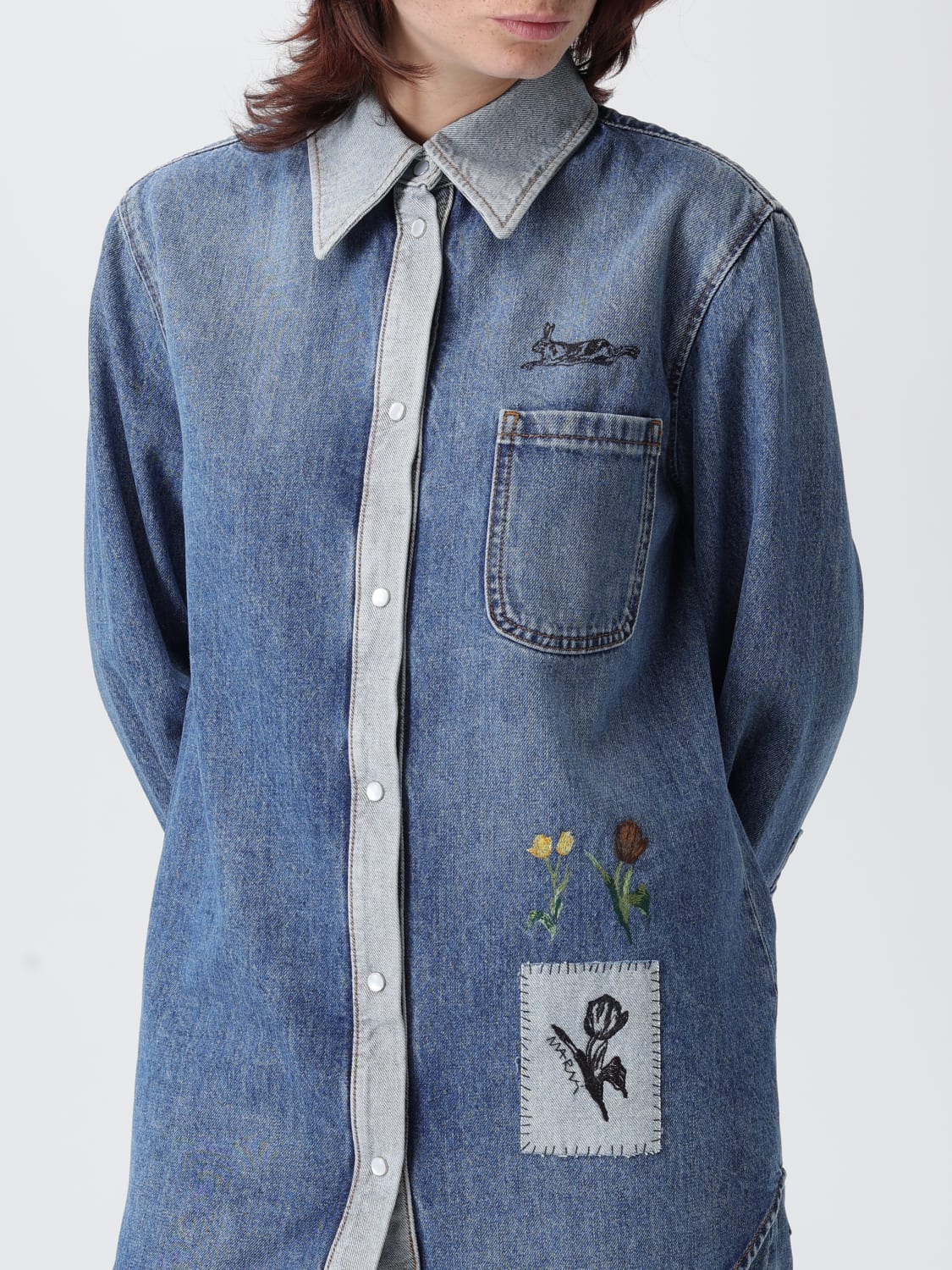 MARNI HEMDBLUSE: Hemdbluse damen Marni, Hellblau - Img 5