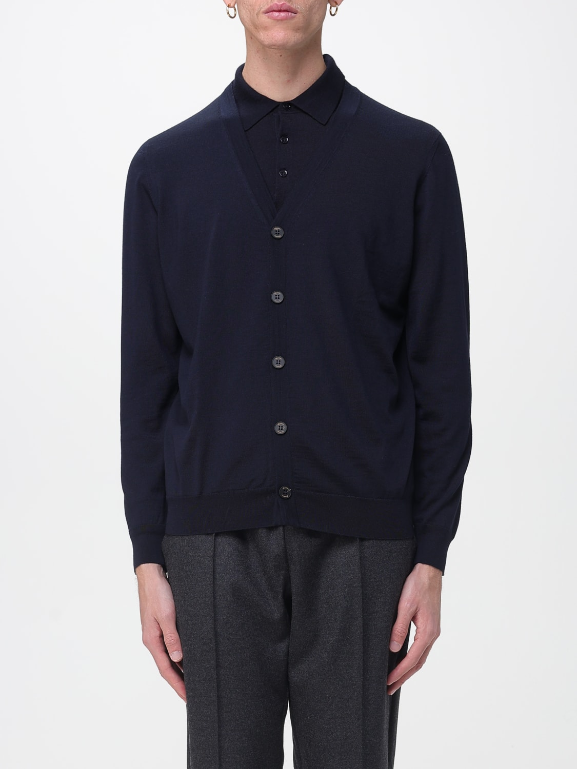 DRUMOHR PULLOVER: Strickjacke herren Drumohr, Navy - Img 1