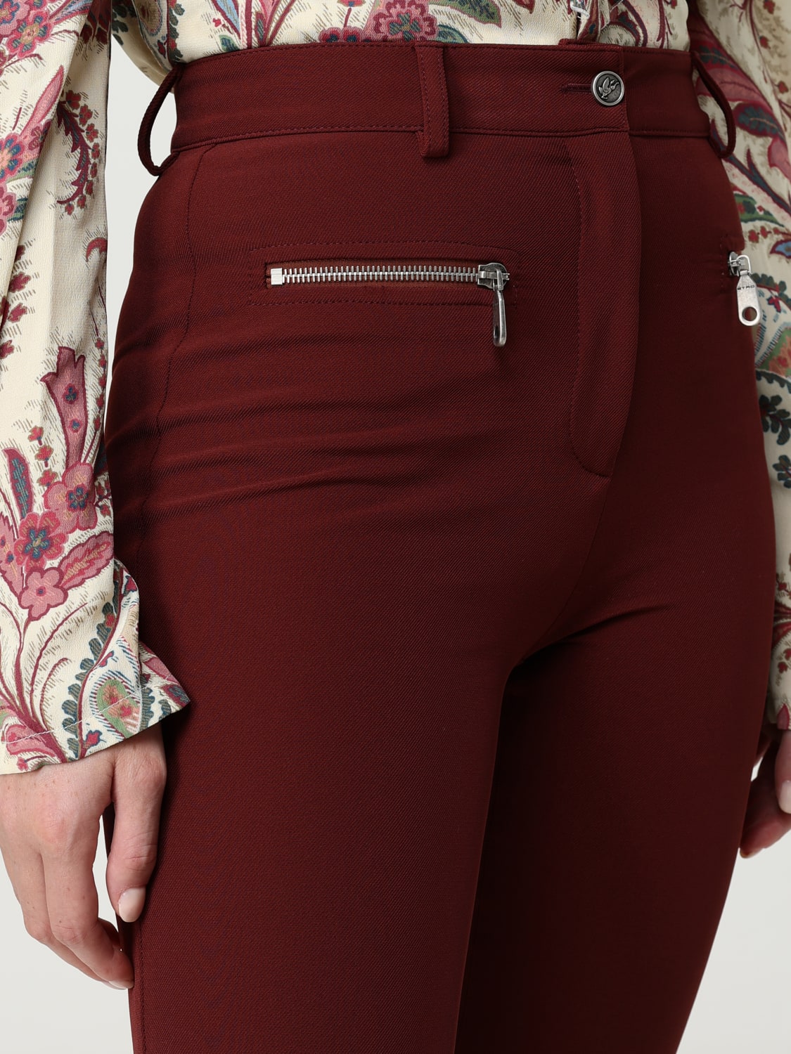ETRO PANTALONES: Pantalón mujer Etro, Rojo - Img 5