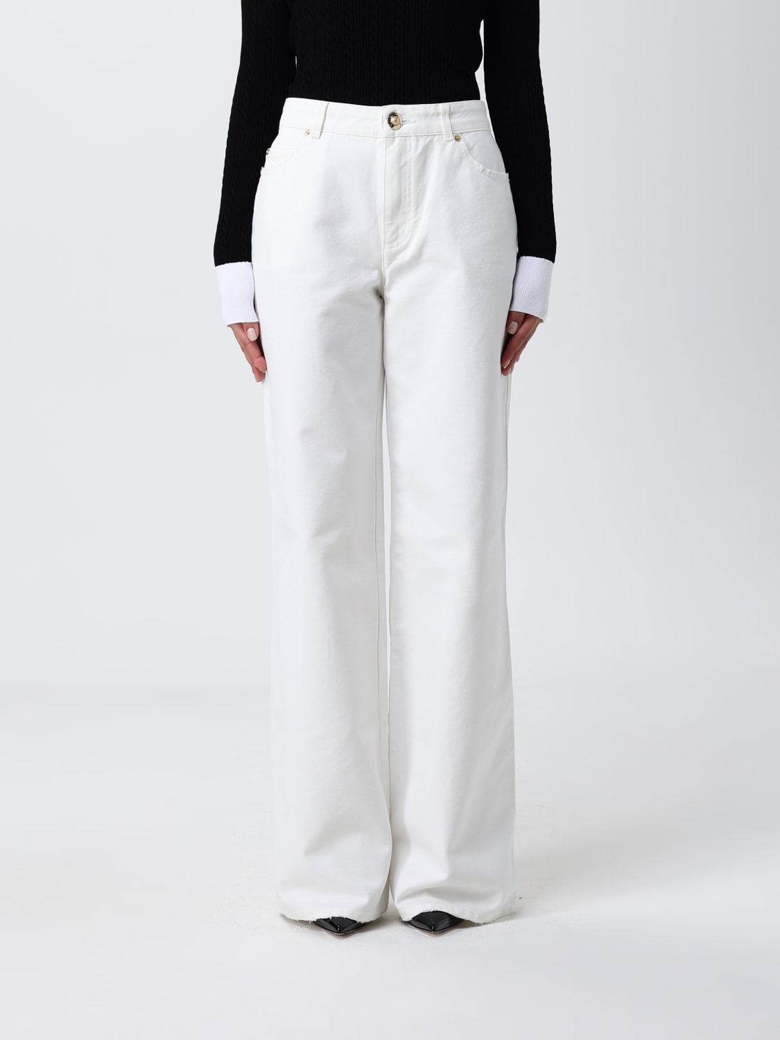 BALMAIN VAQUEROS: Vaquero mujer Balmain, Blanco - Img 1