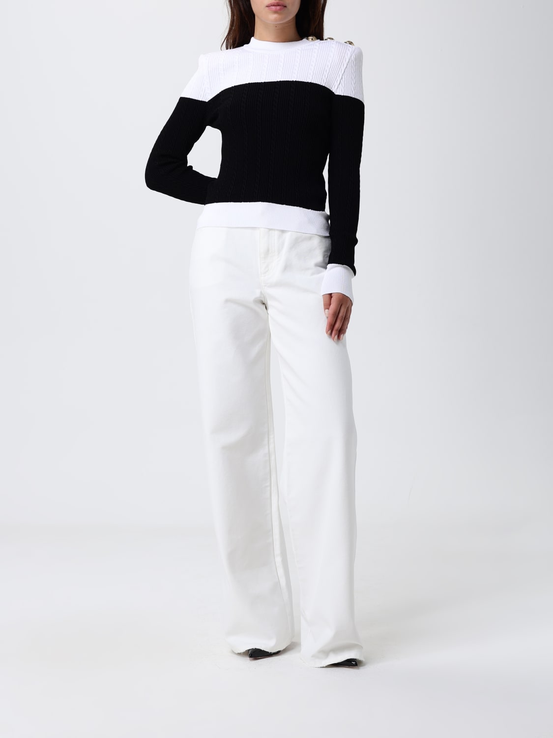 BALMAIN VAQUEROS: Vaquero mujer Balmain, Blanco - Img 2