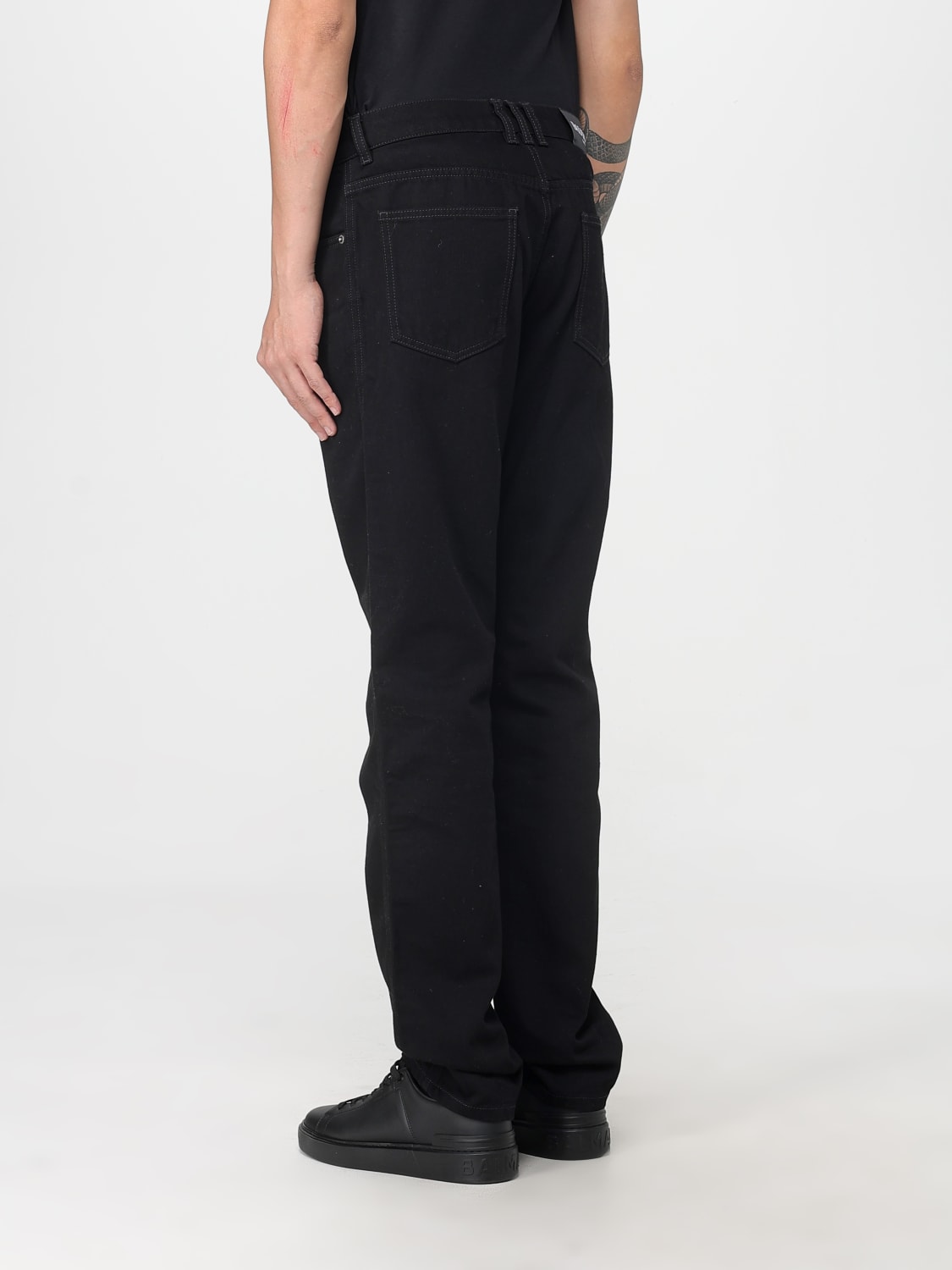 BALMAIN 牛仔裤: 牛仔裤 男士 Balmain, 黑色 - Img 3