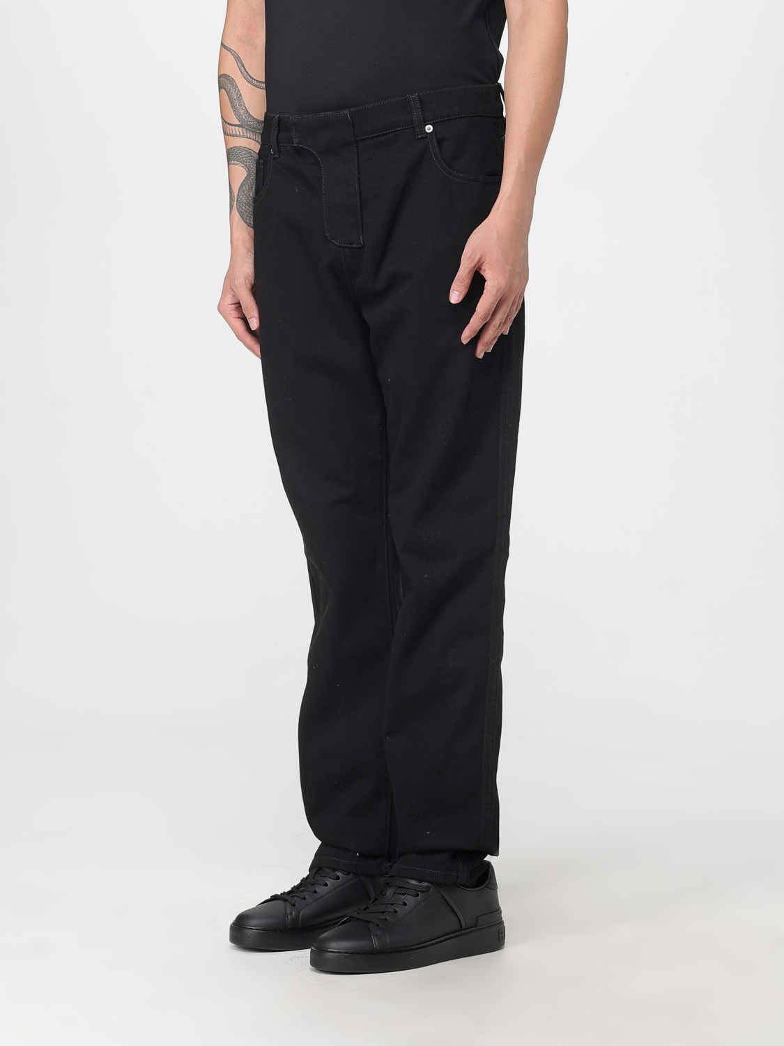 BALMAIN 牛仔裤: 牛仔裤 男士 Balmain, 黑色 - Img 4