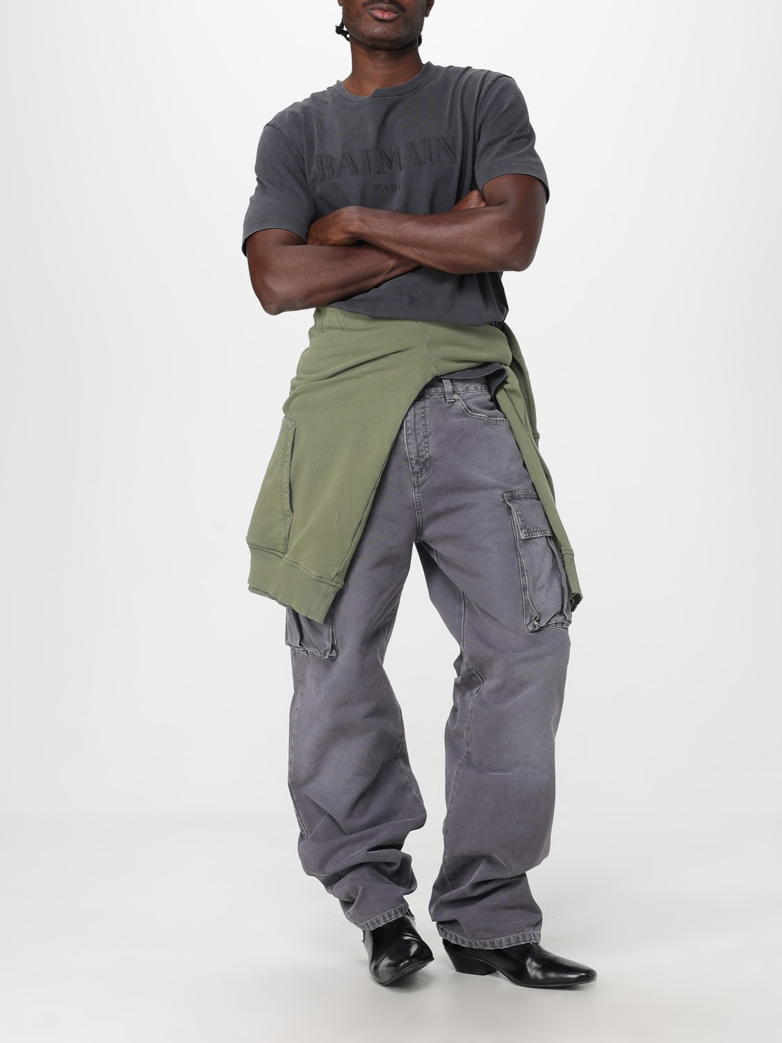 BALMAIN T-SHIRT: T-shirt men Balmain, Grey - Img 2