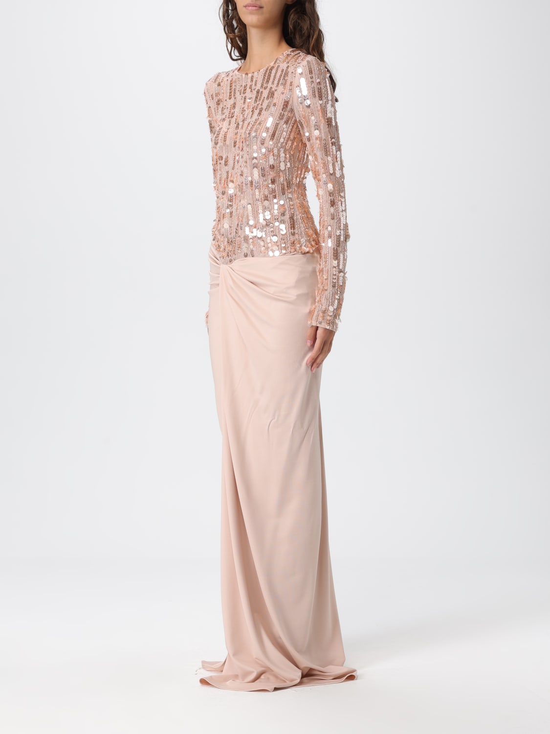 ELISABETTA FRANCHI DRESS: Dress woman Elisabetta Franchi, Nude - Img 3