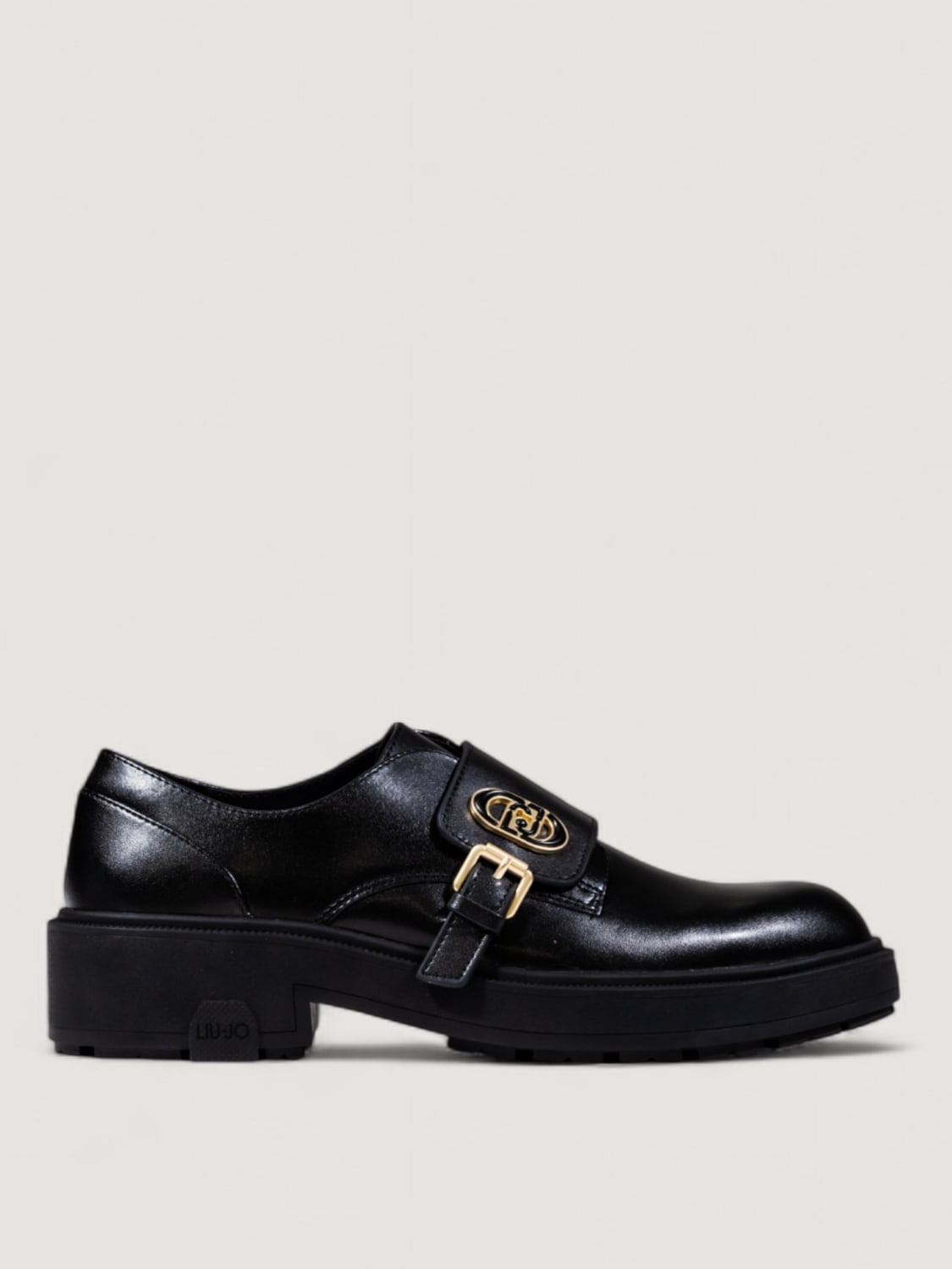 LIU JO STRINGATE: Monk Strap Liu Jo in pelle , Nero - Img 1